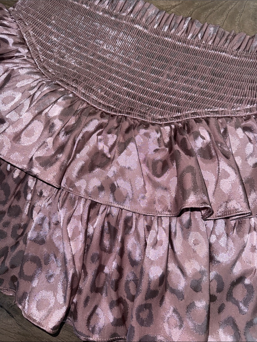 Pink Leopard Ruffle Tiered Skirt - Picture 2 of 4